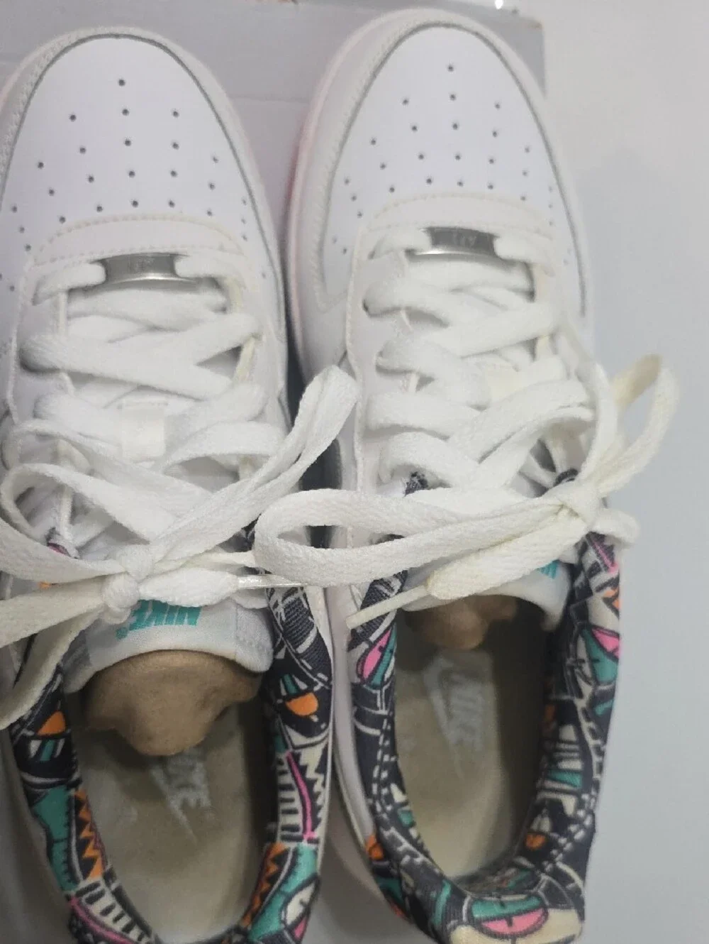 Nike Kids' AF 1 Sneakers with Multicolor Lining ans Grip